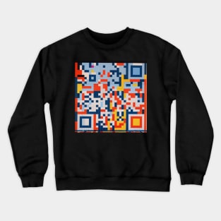 RickRoll QR Code Abstract Painting Crewneck Sweatshirt